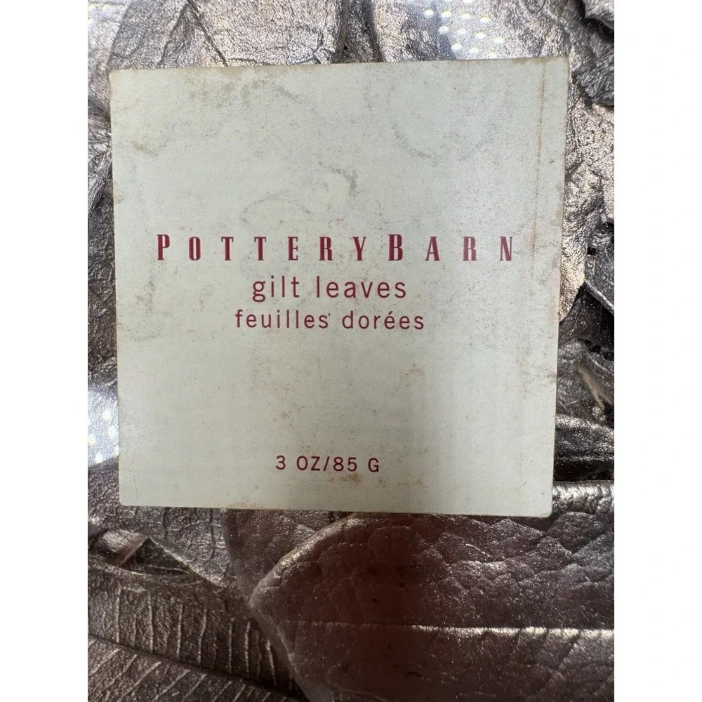 Pottery Barn Gilt Leaves Potpourri Lot of 4 Boxes Gold Metallic Fall Decor